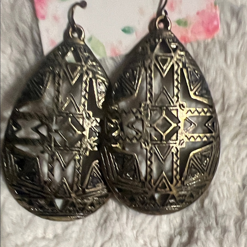 Gold Teardrop Statement Earrings